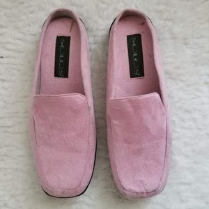 Pink Suede Loafers